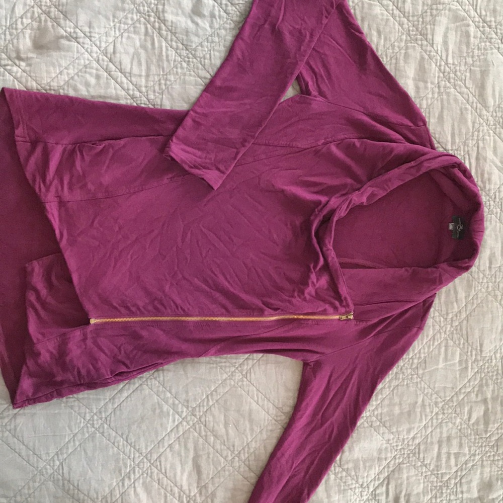 Market & Spruce zip up super soft/stretchy plum